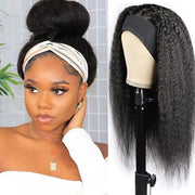 Headband Wig Human Hair Kinky Straight Human Hair Wigs For Black Women Brazilian Human Hair Wigs Full Machine Made Wig 32 inch